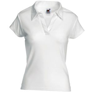 Поло женское "Lady-Fit Rib Polo" (Белый)