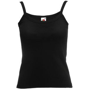 Майка женская "Lady-fit Strap T" (Чёрный)