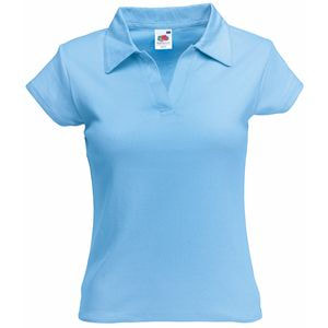 Поло женское LADY-FIT RIB POLO 220 (Голубой)