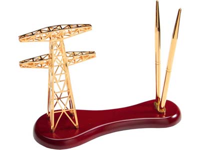 Настольный прибор «Энергия» золотистый/красное дерево 616729 (Золотой)