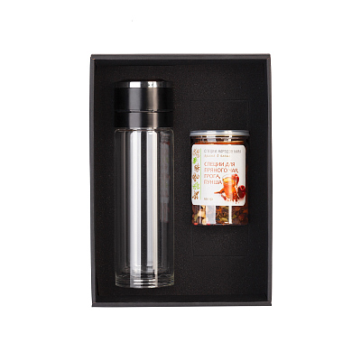 Набор подарочный "Pleasure": термос "Press", специи, черный (Чёрный)