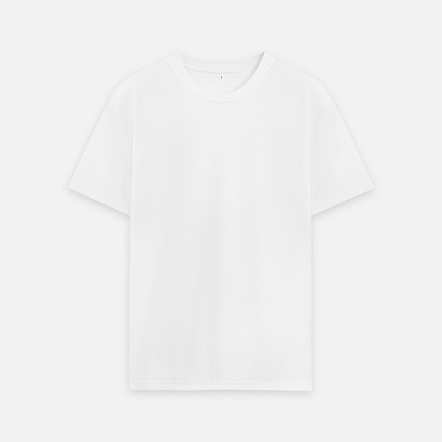 Футболка унисекс премиум AURA, 100% хлопок 200гр. белый, размер M/L (Белый)