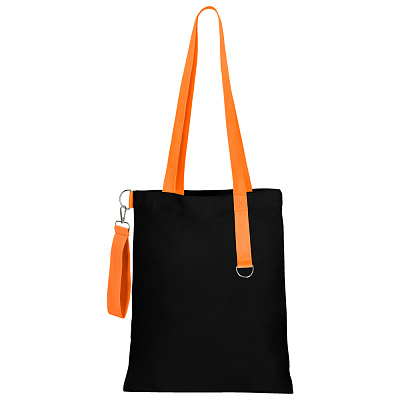 Сумка для покупок Black GLOW 325 г/м² с ремувкой, оранжевая (Черный/оранжевый)