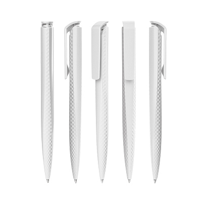 Ручка шариковая TRIAS CARBON, белый, белый