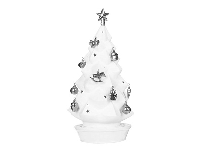 Подсвечник Новогодняя ель (Белый/золотистый)