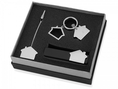 Подарочный набор аксессуаров Хейз (Серебристый с черным) Подарочный набор аксессуаров Хейз (Серебристый с черным)