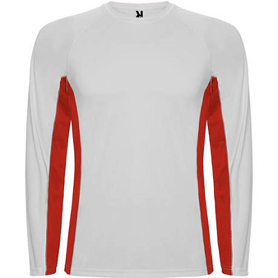 Спортивная футболка SHANGHAI L/S мужская, БЕЛЫЙ/КРАСНЫЙ XL (Белый/красный)