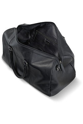 Сумка дорожная KLONDIKE GOLD «Bill», натуральная кожа в черном цвете, 47 х 24 х 23 см