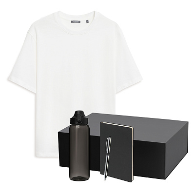 Набор с одеждой RUST NEO (футболка, бутылка, ежедневник, ручка), белый/черный, XL/2XL (Черный, белый)