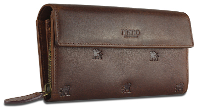 Кошелек Mano "Don Leon", натуральная кожа в коричневом цвете, 19 х 10 см