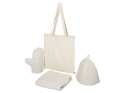 Банный набор с килтом Healing Light, мужской (Белый)