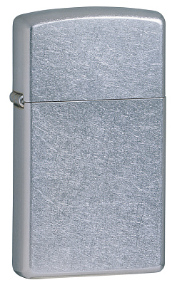 Зажигалка ZIPPO Slim® с покрытием Street Chrome™, латунь/сталь, серебристая, матовая, 29x10x60 мм (Серебристый)