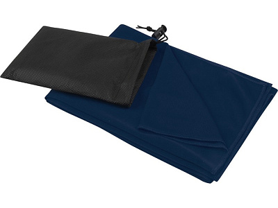 Полотенце спортивное Lucas из переработанного полиэстера, 50х100 см (Navy)