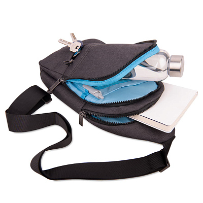 Сумка на плечо CORE, серый, 100% полиэстер 