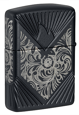 Зажигалка ZIPPO Armor® с покрытием Black Matte, латунь/сталь, чёрная, матовая, 38x13x57 мм