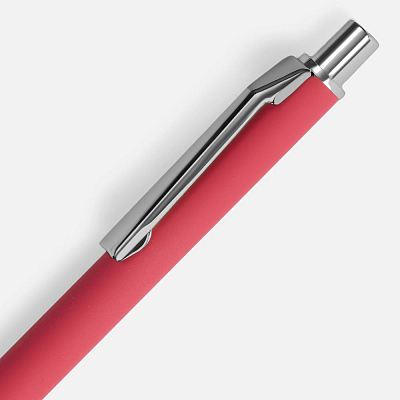 Ручка шариковая Lobby Soft Touch Chrome, красная