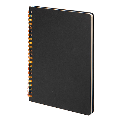 Блокнот на двойной пружине HELIX, 143 х 205 мм, черный с оранжевым, блок в линейку (Черный, оранжевый)