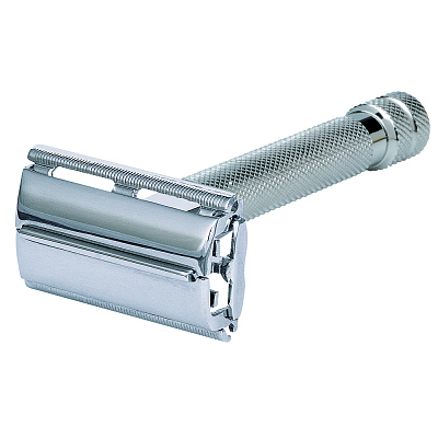 Станок Т-образный для бритья ERBE «Tradition», нержавеющая сталь, хромированное покрытие, серебристый цвет, в картонной коробке