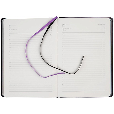 Ежедневник Alanis, недатированный, черный с фиолетовым