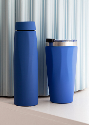 Термостакан "Calypso" 500 мл, покрытие soft touch, синий