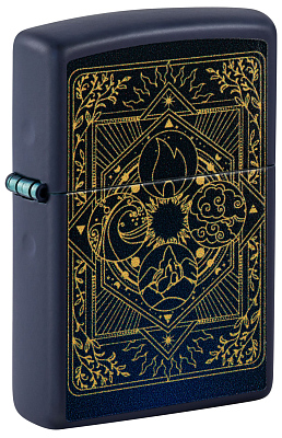 Зажигалка ZIPPO Elements Design с покрытием Navy Matte, латунь/сталь, синяя, матовая, 38x13x57 мм (Синий)