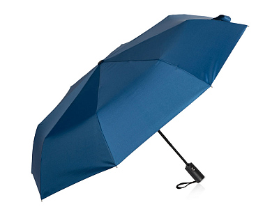 Зонт-автомат Reviver с куполом из переработанного пластика (Синий нэйви)