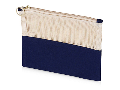 Косметичка Mesh хлопковая с сетчатой вставкой (Тёмно-синий)