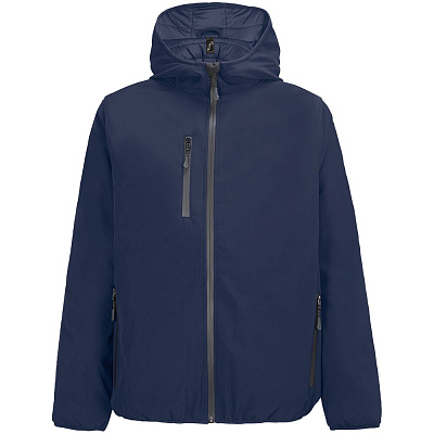 Куртка софтшелл с капюшоном мужская Falcon Men, синяя (Синий)