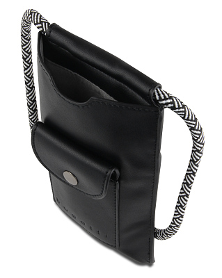 Сумка-чехол для мобильного телефона BUGATTI Almata, чёрная, полиуретан, 11x2x18 см