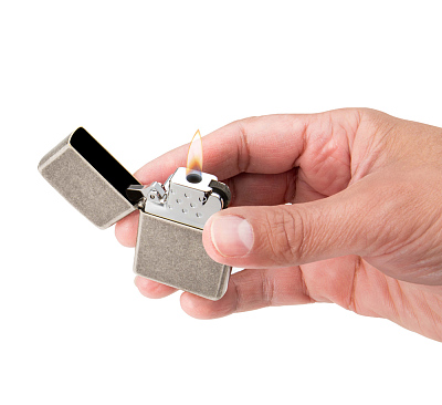Газовый вставной блок для широкой зажигалки Zippo, одинарное жёлтое пламя, нержавеющая сталь
