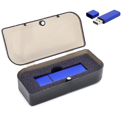 Флешка Loon 16 Гб в футляре, синяя (Синий)