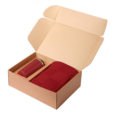 Подарочный набор Палермо, Селла (Palermo, Cella), красный (плед, термокружка)