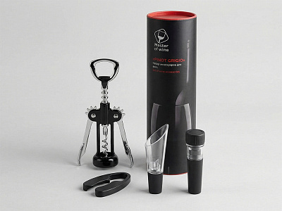 Набор аксессуаров для вина Pinot Grigio 2.0 (Черный/серебристый)