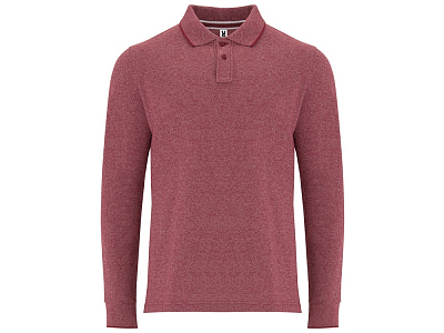 Рубашка поло Dylan мужская с длинным рукавом (Меланжевый гранатовый)