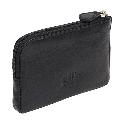 Ключница KLONDIKE Claim, натуральная кожа в черном цвете, 12 х 1,5 х 7,5 см