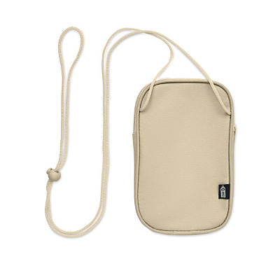 RPET cross body travel pouch (Бежевый)