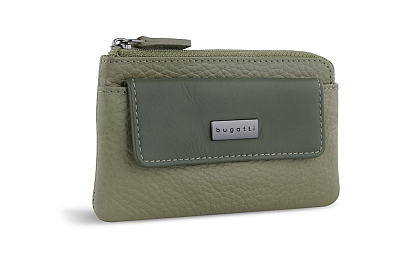 Ключница BUGATTI Sina, зеленая, воловья кожа/полиэстер, 13х1,5х7 см (Зеленый)
