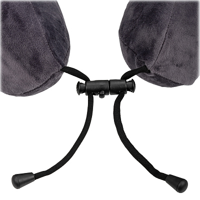 Подушка TORBER, дорожная, с эффектом памяти, тёмно-серая, полиэстер+спандекс, 26 х 27 х 10 см