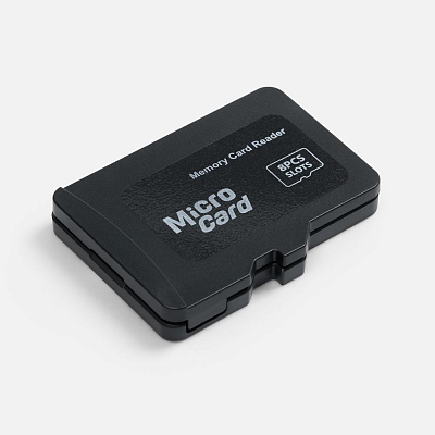 Футляр для карт памяти и SIM-карт Multitask, черный (Чёрный)