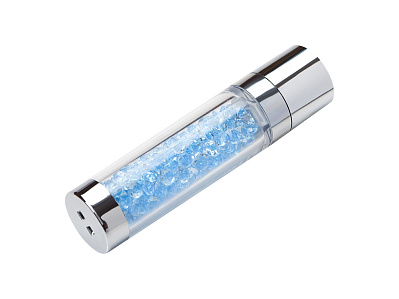 USB 2.0- флешка на 32 Гб с кристаллами (Синий/серебристый)