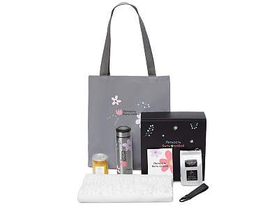 Подарочный набор Re:f. Walk с палантином, шопером и термосом (Белый)