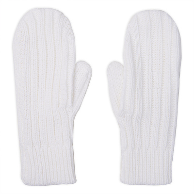 Варежки вязаные НАСВЯЗИ© шерсть/акрил (Белый)