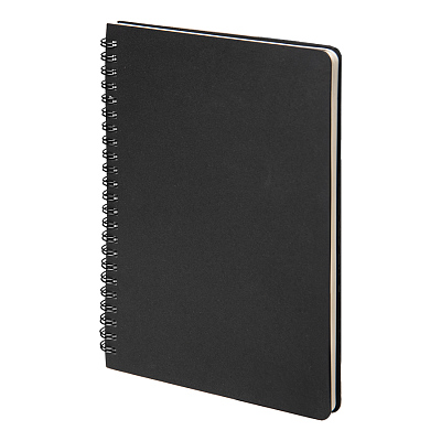 Блокнот на двойной пружине HELIX, 143 х 205 мм, черный, блок в линейку (Чёрный)