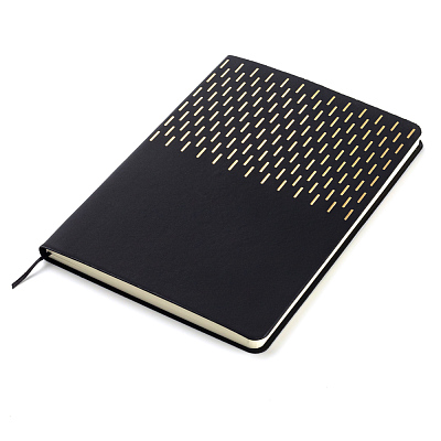 Ежедневник A5 недатированный Esmeralda в мягком переплёте, чёрный с золотистым (Чёрный / Золотой)