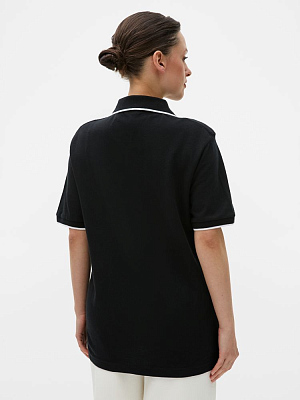 Рубашка поло унисекс Palermo, черная с белым