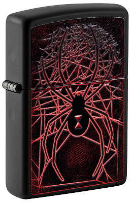 Зажигалка ZIPPO Spider Design с покрытием Black Matte, латунь/сталь, чёрная, матовая, 38x13x57 мм (Черный)