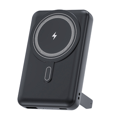 Магнитный внешний аккумулятор Axion с беспроводной зарядкой (15W), 10000 Mah, черный (Чёрный) Магнитный внешний аккумулятор Axion с беспроводной зарядкой (15W), 10000 Mah, черный (Чёрный)