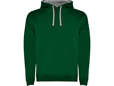 Толстовка с капюшоном Urban мужская (Бутылочный зеленый/серый меланж)