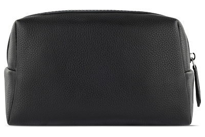 Косметичка BUGATTI Bella, чёрная, воловья кожа/полиэстер, 19х8,5х11 см