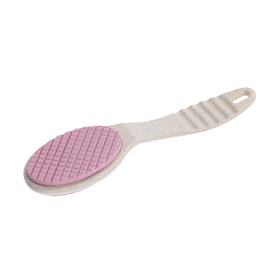 Терка Dewal Beauty педикюрная керамическая с ручкой из пшеничной соломы, двусторонняя, 21 см